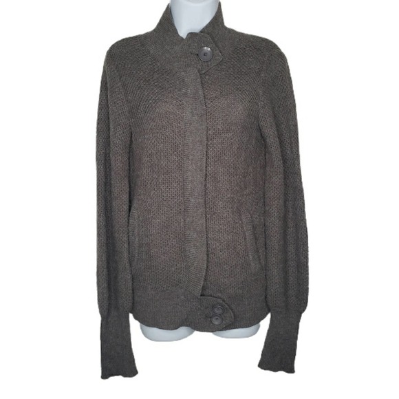 Tulle Sweaters - Anthropology Tulle Gray Zip Up Sweater Size Large